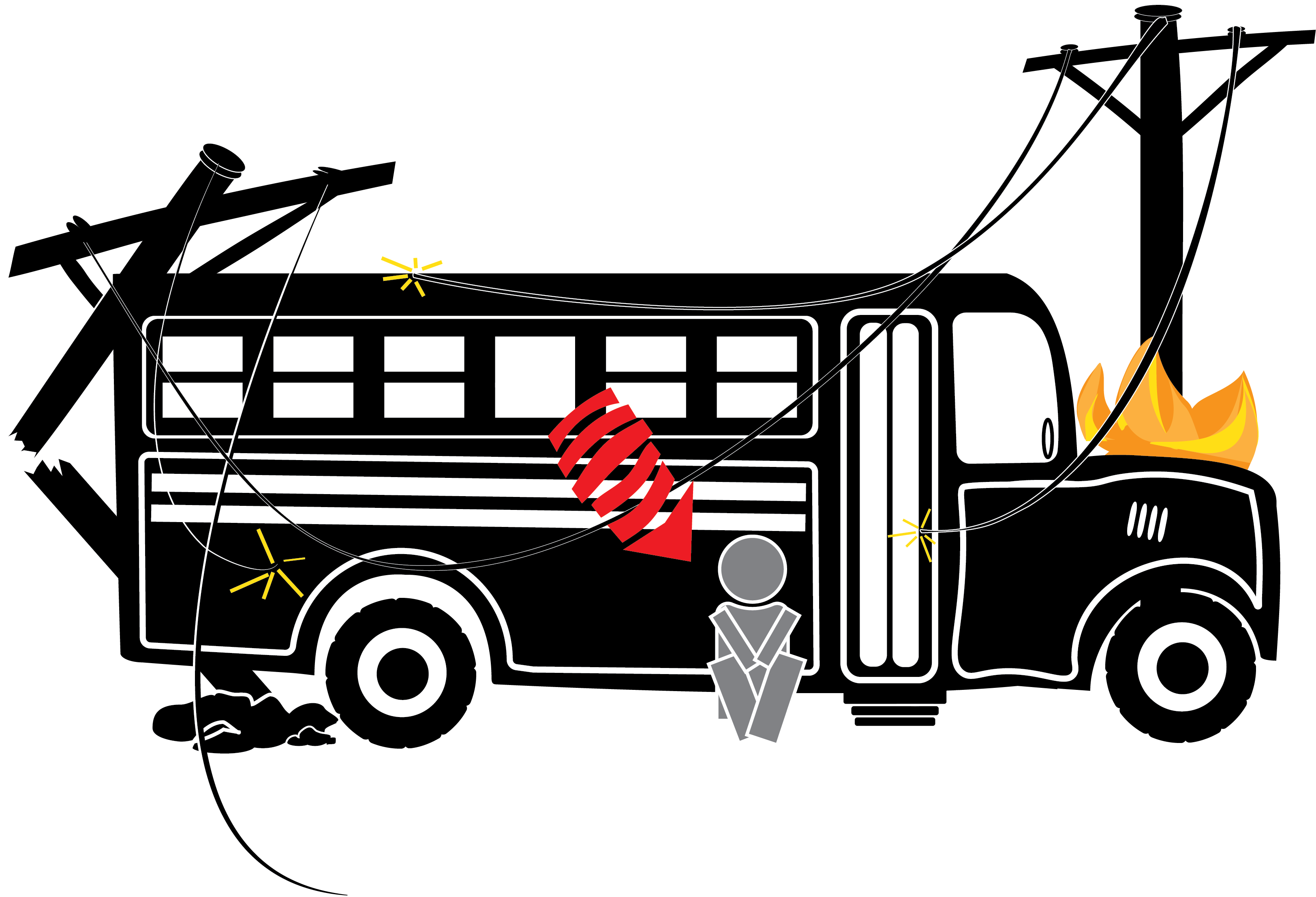 school bus vector black and white